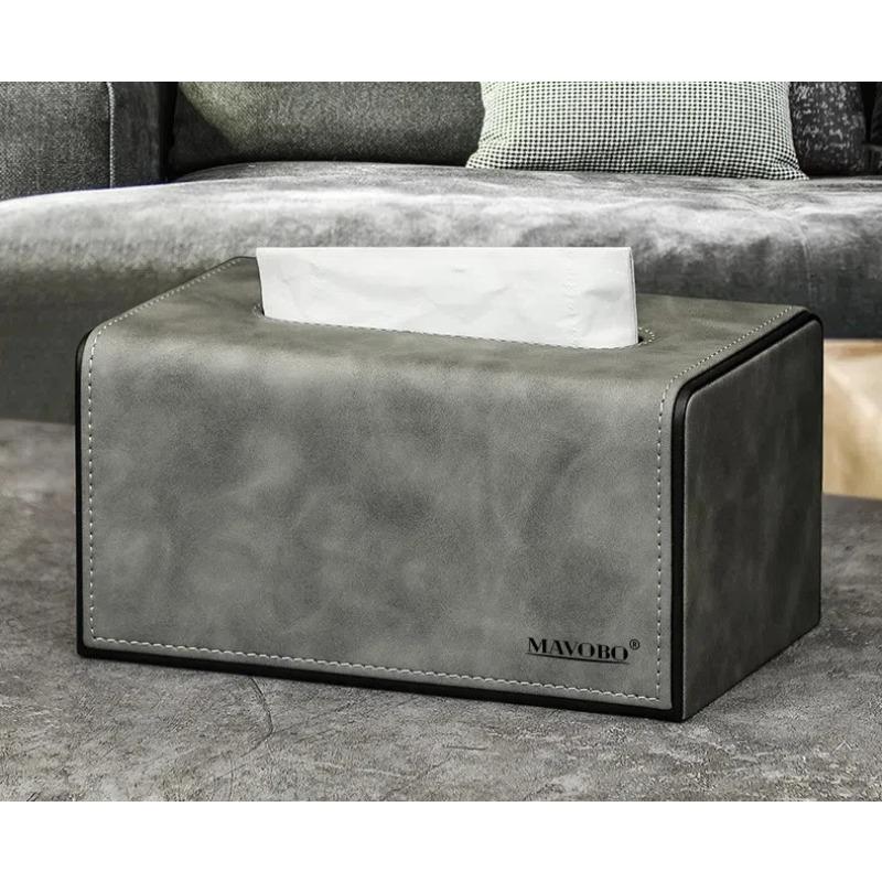 מחזיק קופסת טישו כיסוי עור נרתיק למגבונים מחזיק נייר טישו נייד מלבני שולחני מחזיק קופסת טישו מעור