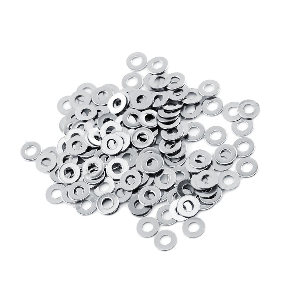 100pcs  304 Stainless Steel  Metric flat Washers Screw Repair Kit Tool M3 M4 M5 M6 M8 M10 (M3)
