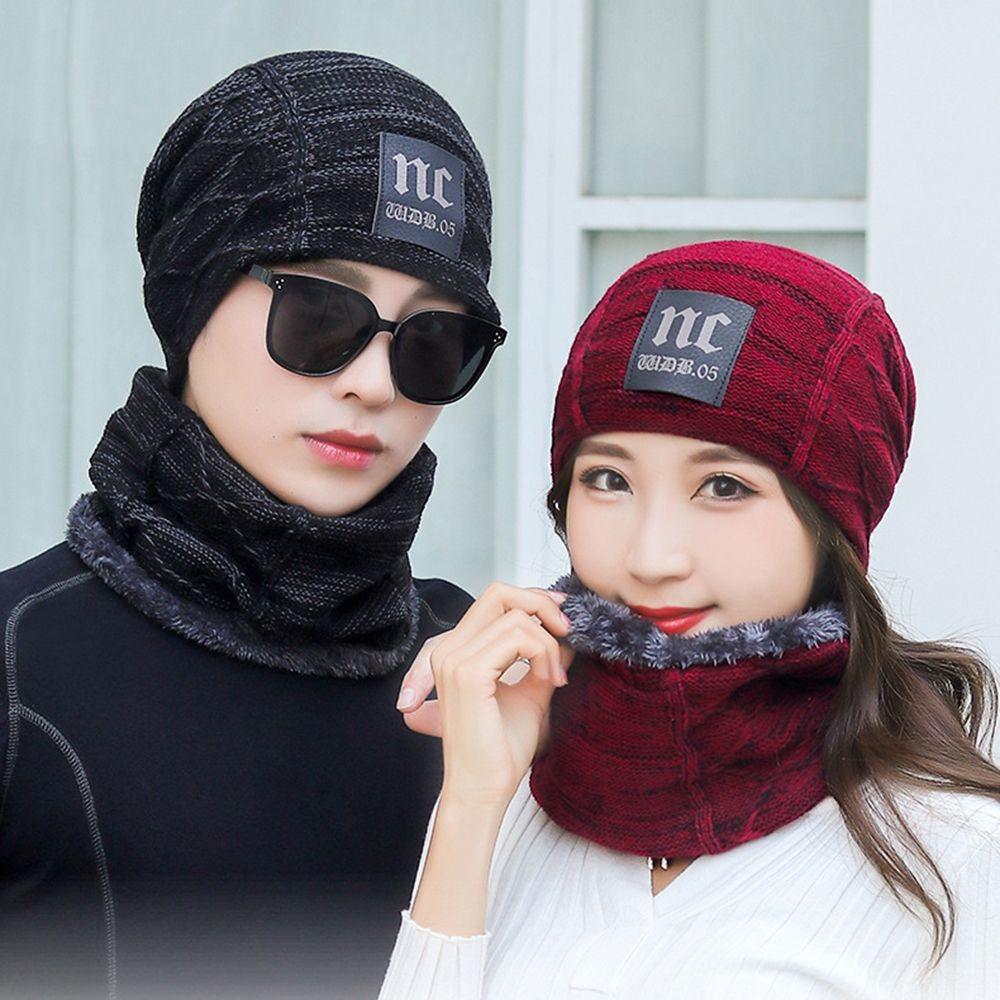 Windproof Pullover Cap Warm Face Shield New Hat Scarf Set  Unisex