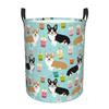 Cute Corgi Puppy Laundry Basket Collapsible Clothing Hamper Toys Organizer Storage Bins