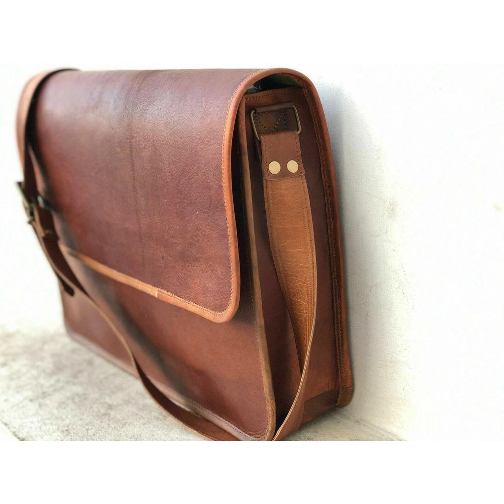 Messenger Shoulder Bags GVB Camel Briefcase Laptop Bag Handbag" Men's Leather