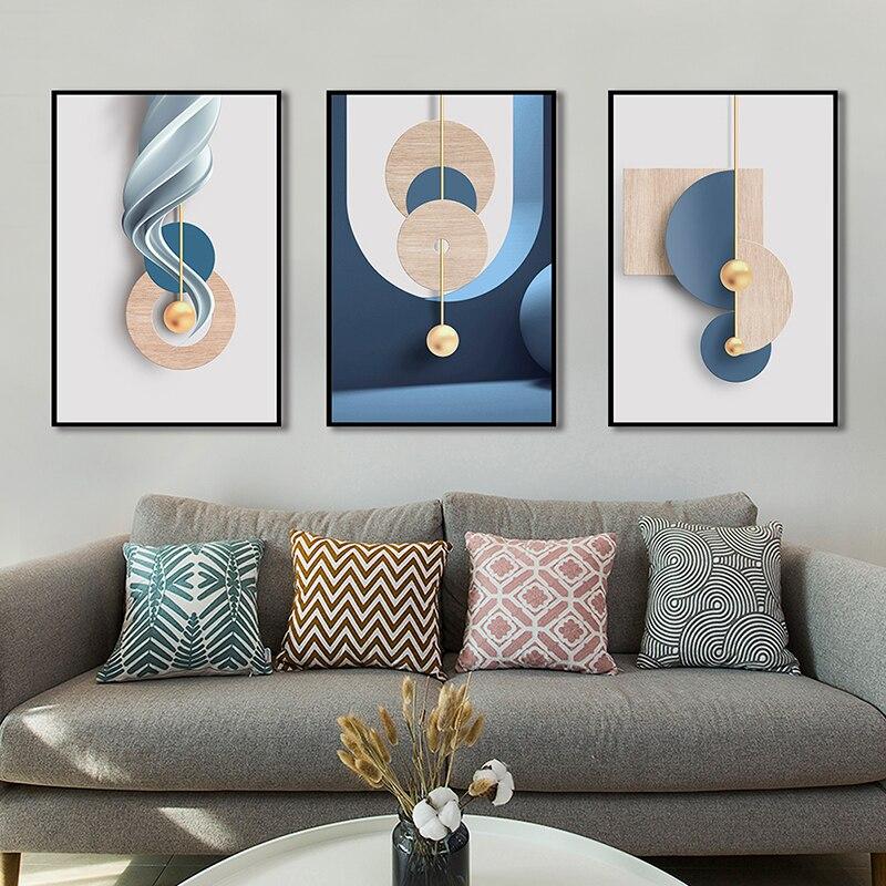 Abstract Geometry Decorative Paintings Nordic Luxury Woman Posters and Prints Wall Art for Living Room Porch Decor