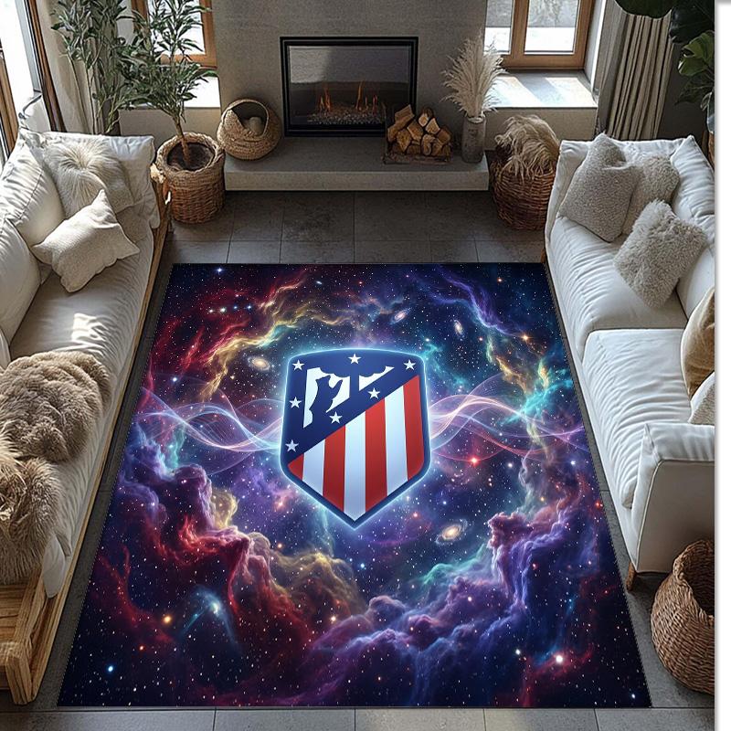 Atletico Madrid Printed Flannel Area Rug Non Slip Soft Polyester Floor Carpet Indoor Decor Mat for Bedroom Living Room Sofa Game Room Home Decoration