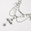 Gothic Cross Rosary Necklace Handmade Pearl Beaded Necklace Punk Layered Necklace Fashion Jewelry Gift for Women Girls
