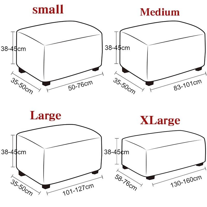 Jacquard Ottoman Cover Stretch Durable Footstool Cover Bench Stool Cover Washable Furniture Protector Stool Cover