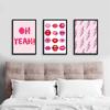 Pink Abstract Graffiti Wall Art Poster Print Picture Cheetah Lightning Lips Dollar Sign Canvas Painting Living Room Home Decor No Frame