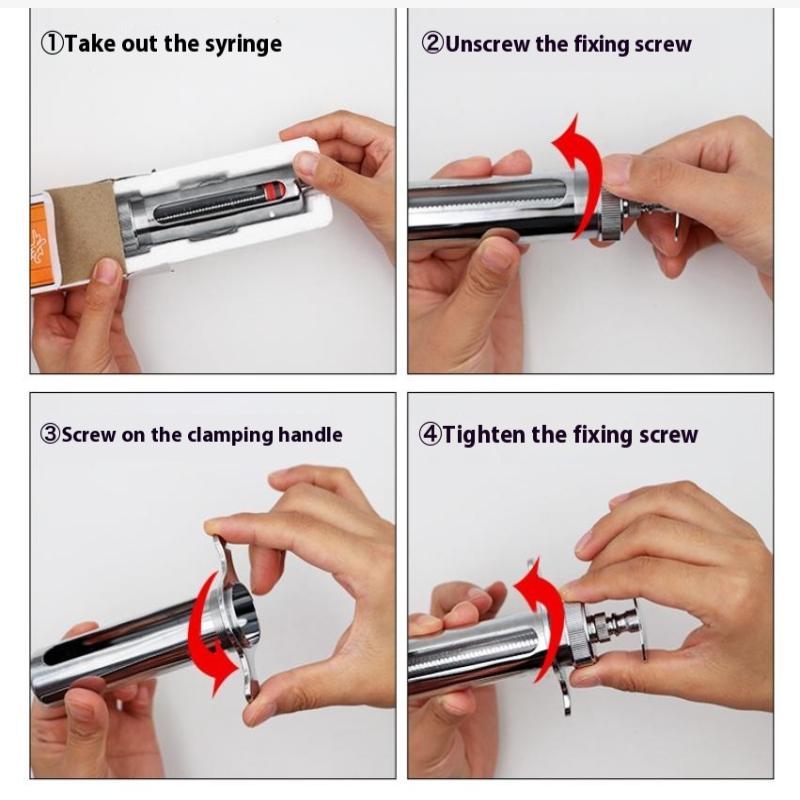 1 Set 20-50 ml Veteriner Alet Şırınga Aşı Enjeksiyonu Ayarlanabilir Doz 304 Paslanmaz Çelik İğne Ucu Dağıtıcı Hayvancılık Kümes Hayvanları