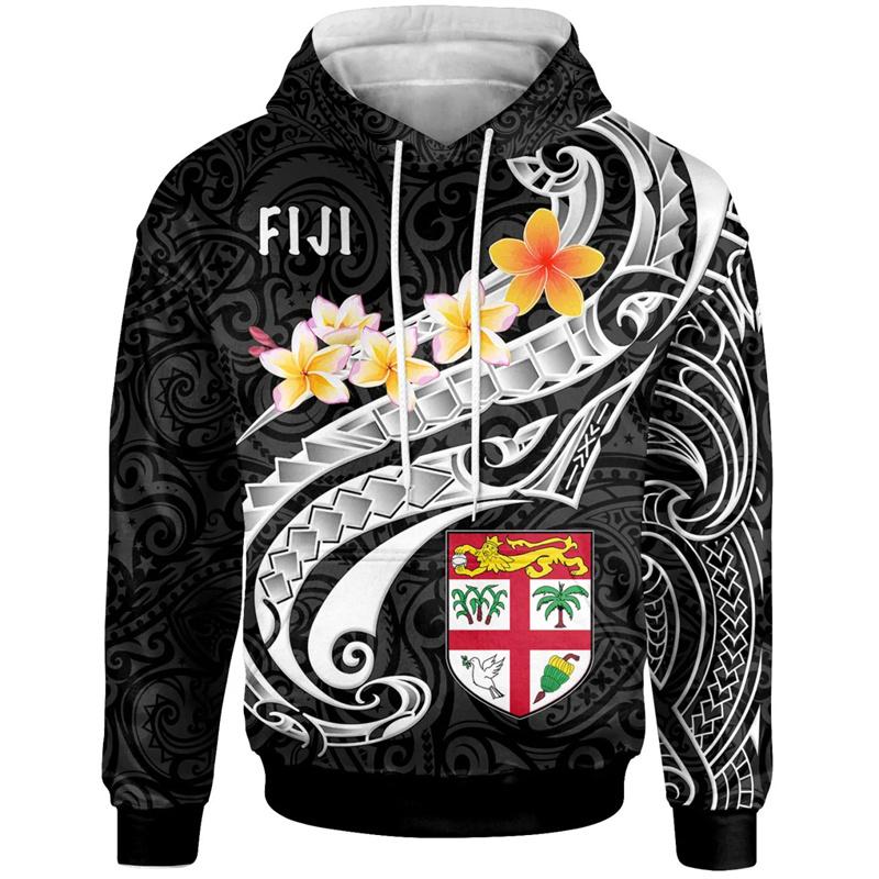 

3D Print Fiji Independence 1970 Tapa Style Polynesian Hoodies For Men Kid Fashion Streetwear Cool Hooded Sweatshirts Clothes XL