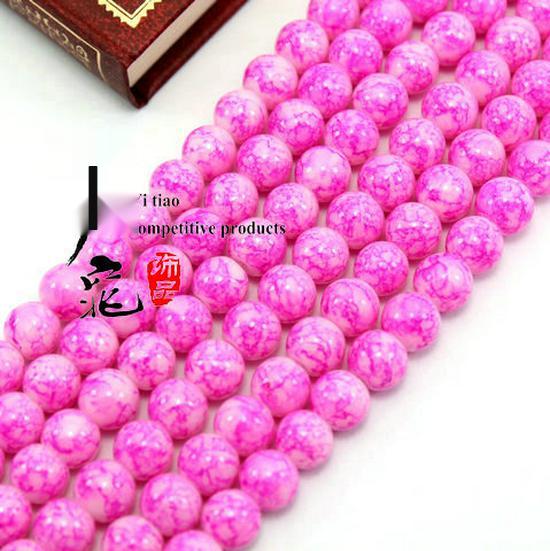 6mm Pink Synthetic Glass Beads - 138 Pcs/strand, DIY Handmade Jewelry Accessories