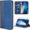 Protective Case - E.F.Connection - for iPhone Air - Navy Blue Synthetic Leather - 2 Tempered Glass