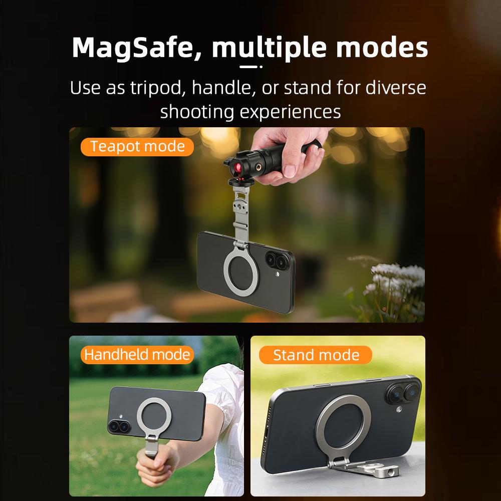 FLYMILE Magnetic Foldable Stand Phone Back Aluminum Alloy Horizontal/Vertical Support Bracket