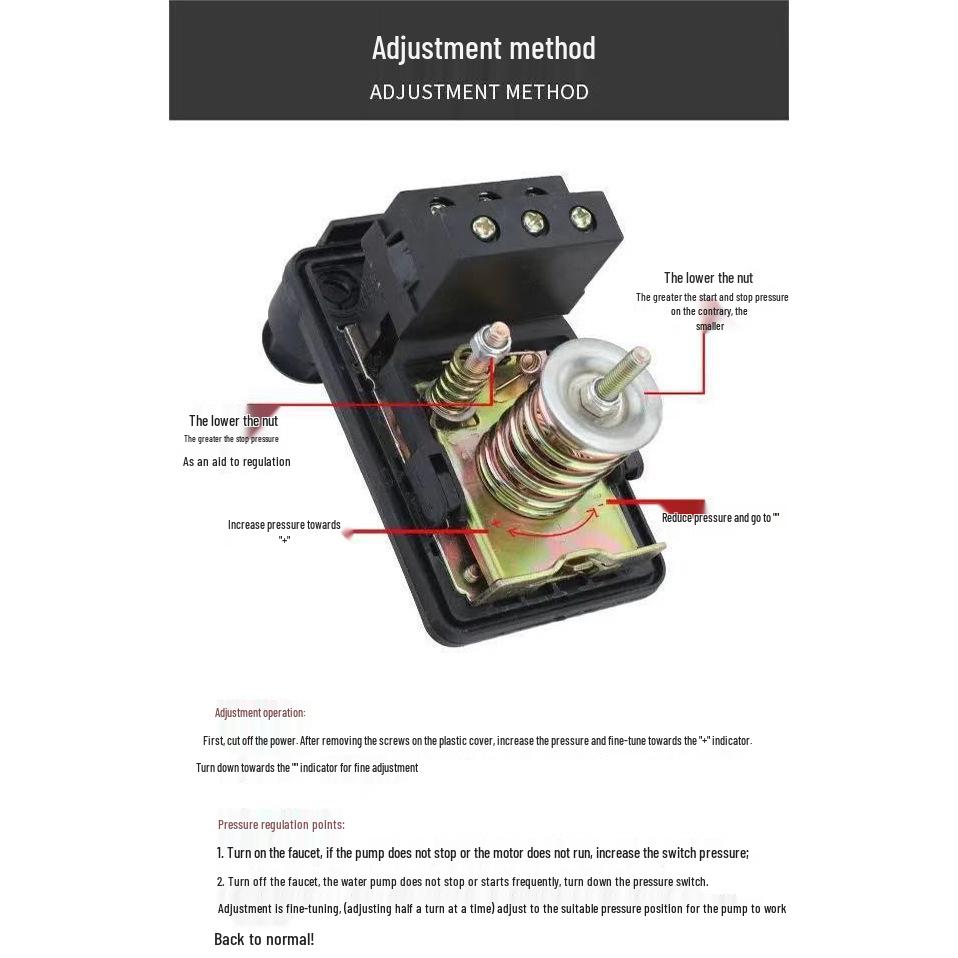 Automatic Self-Priming Water Pump Controller with Pressure Switch for Household Use
