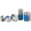 304 Stainless Steel Loctite Coated Grub Screw, Flat End, Hex Socket, Headless, Sizes: M2.5, M3, M4, M5.