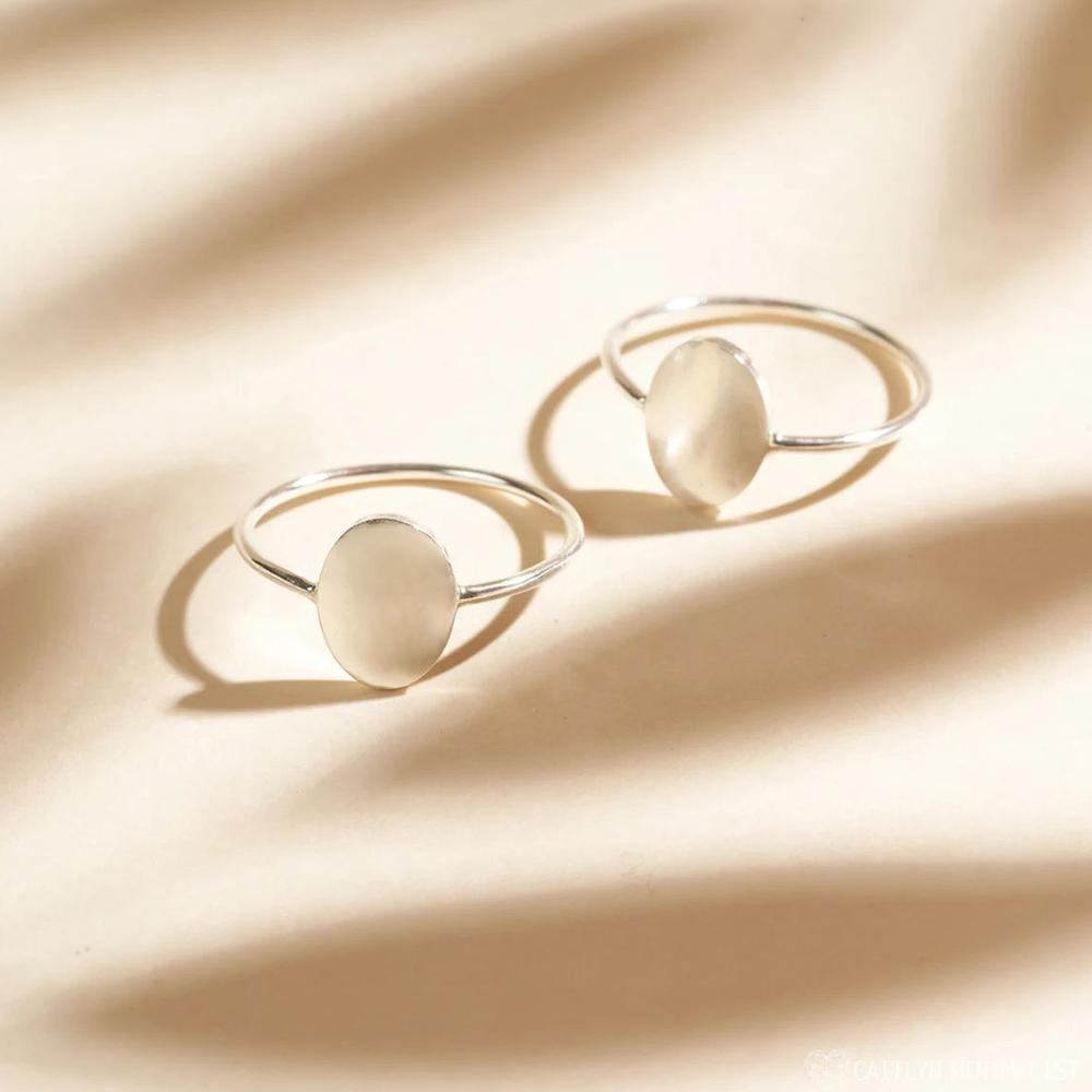 EMANCO Delicate Oval Ring Dainty Gold Plated Blank Minimalist Feminist Ring For Women Personality Can Be Wholesale
