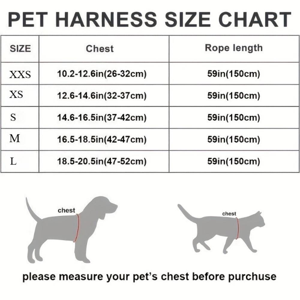 1PC Walk-in Dog Chest Strap and Leash Set, All-weather Breathable Mesh, Reflective, Soft and Lightweight Pet Vest