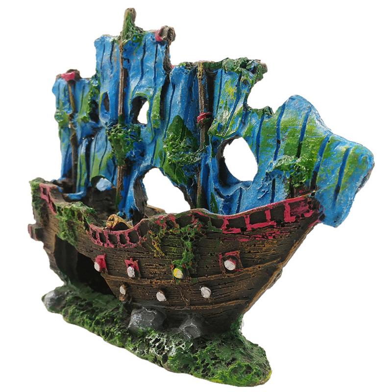 Aquarium Resin Pirate Ship Ornaments Accessories Fish Tank Aquarium Decoration