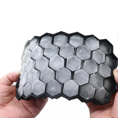 Honeycomb Ice Cube Tray Reusable Silicone Ice Cube Mold BPA Free Ice Maker with Removable Lid for Easy Release