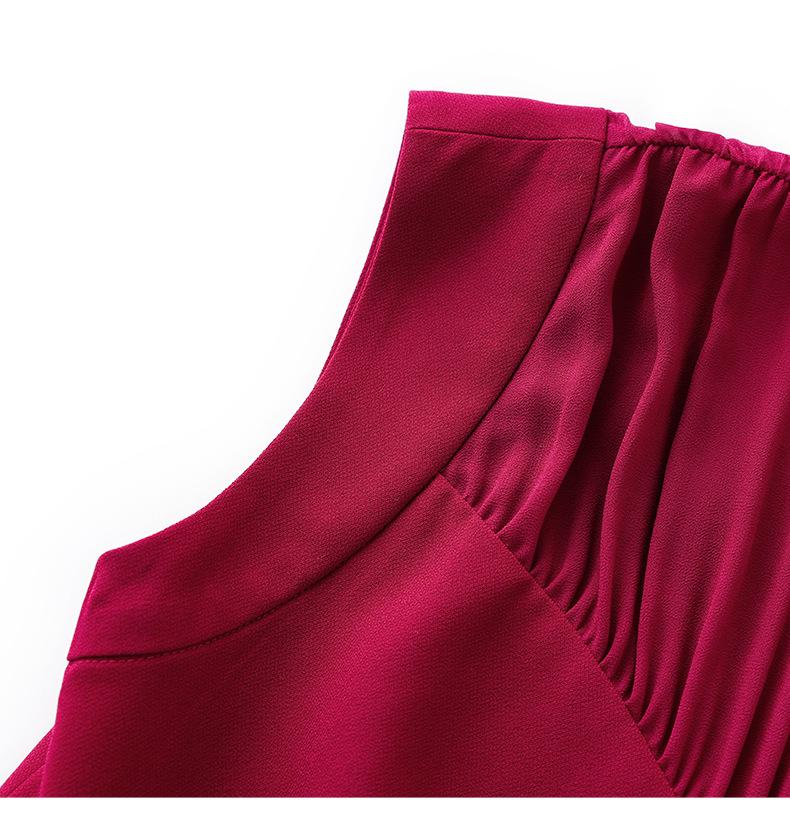 Elegant Sleeveless Chiffon A-line Vest Dress