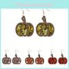 Eyecatching Pumpkin Colorful Earrings Wooden Festive Jewelry For Celebrations Fall