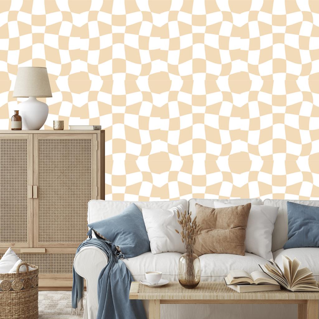 Wallpaper Free Checkerboard Cream, Cream Background 50x1000