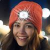 Unisex Tek Renkli LED Işıklı Şapka Polar Astarlı Örgü Bere Kışlık Dış Mekan Sürüş Gece Koşusu Uyarı Işıklı Şapka Sokak Giyimi