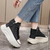 Fashion Women's Sneakers Leather Canvas Breathable Vulcanized Platform Women Boots Casual Shoes Running Shoes for Women Tenis De Mujer42