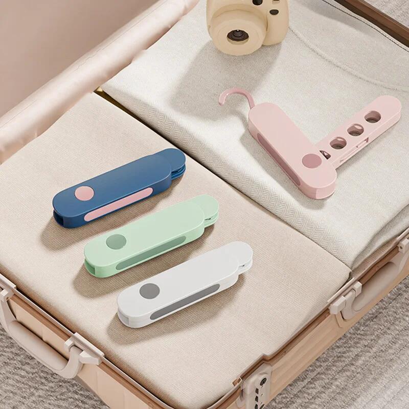 2Pcs 7 Holes Portable Folding Clothes Drying Rack - Travel Essentials For Laundry Collapsible With Hook - Clothes Rack RV Essentials