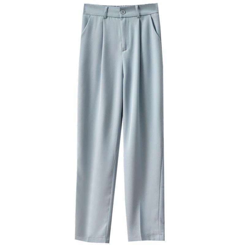 Nuovi pantaloni casual a gamba larga dritta, larghi e sottili, a vita alta, design coreano, di tendenza, di nicchia, per primavera e autunno