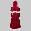 Womens Merry Christmas Velvet Long Sleeve  Festival Dress And Hooded Cape