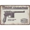 Retro Mauser C96 1930 Tin Sign 8x12 Inch Vintage German Pistol Metal Plaque Bar Decor Gift For Men