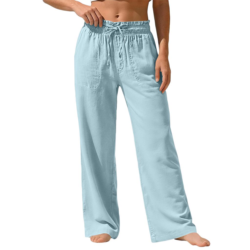Women'S Sports Fitness Pants Casual Loose Elastic Jogging Pants Straight Wide Leg Pants Casual Pants Yoga Pants