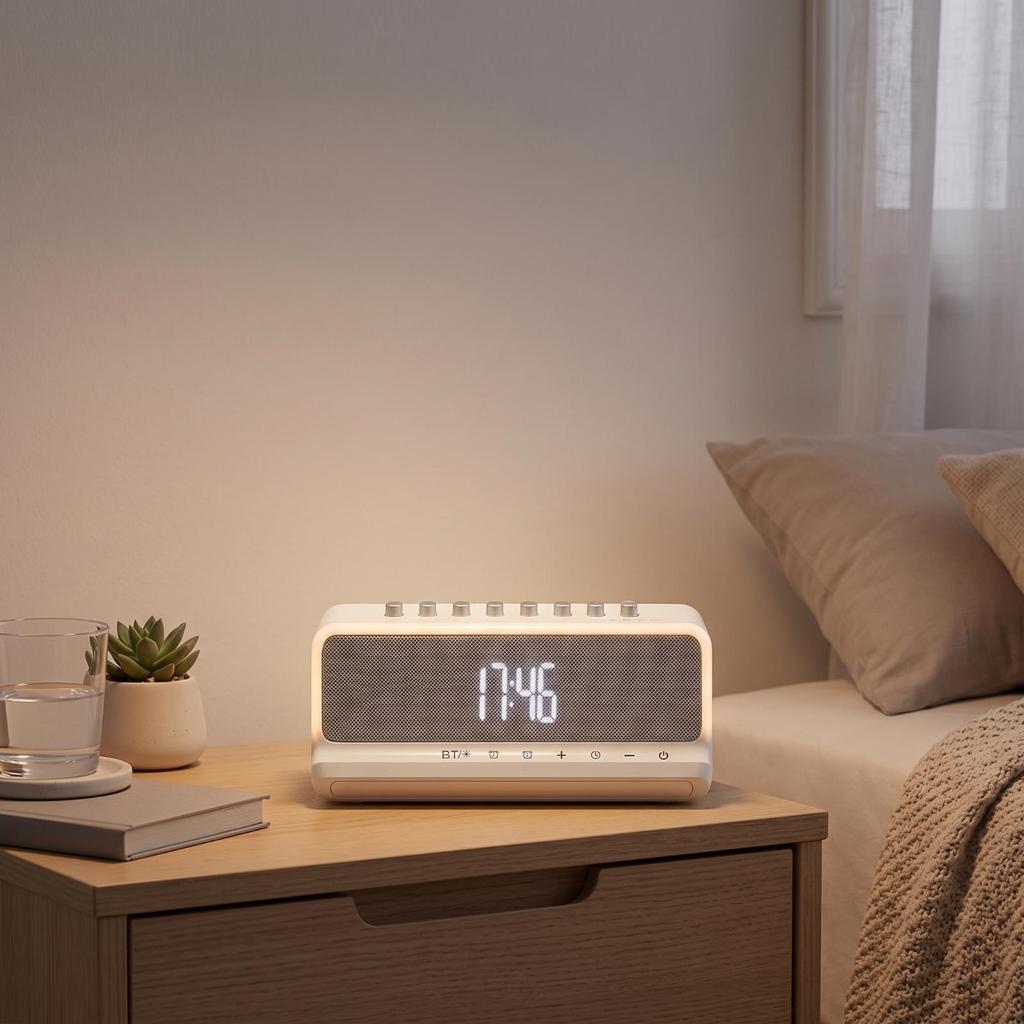 Speaker Clock Multifunctional with Alarm Rechargeable Sound Machine for Heavy