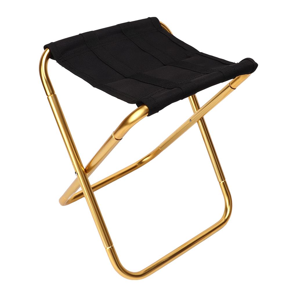 Outdoor Folding Chair Aluminum Alloy Fishing Chair Barbecue Camping Foldable Stool Portable Train Stool Black