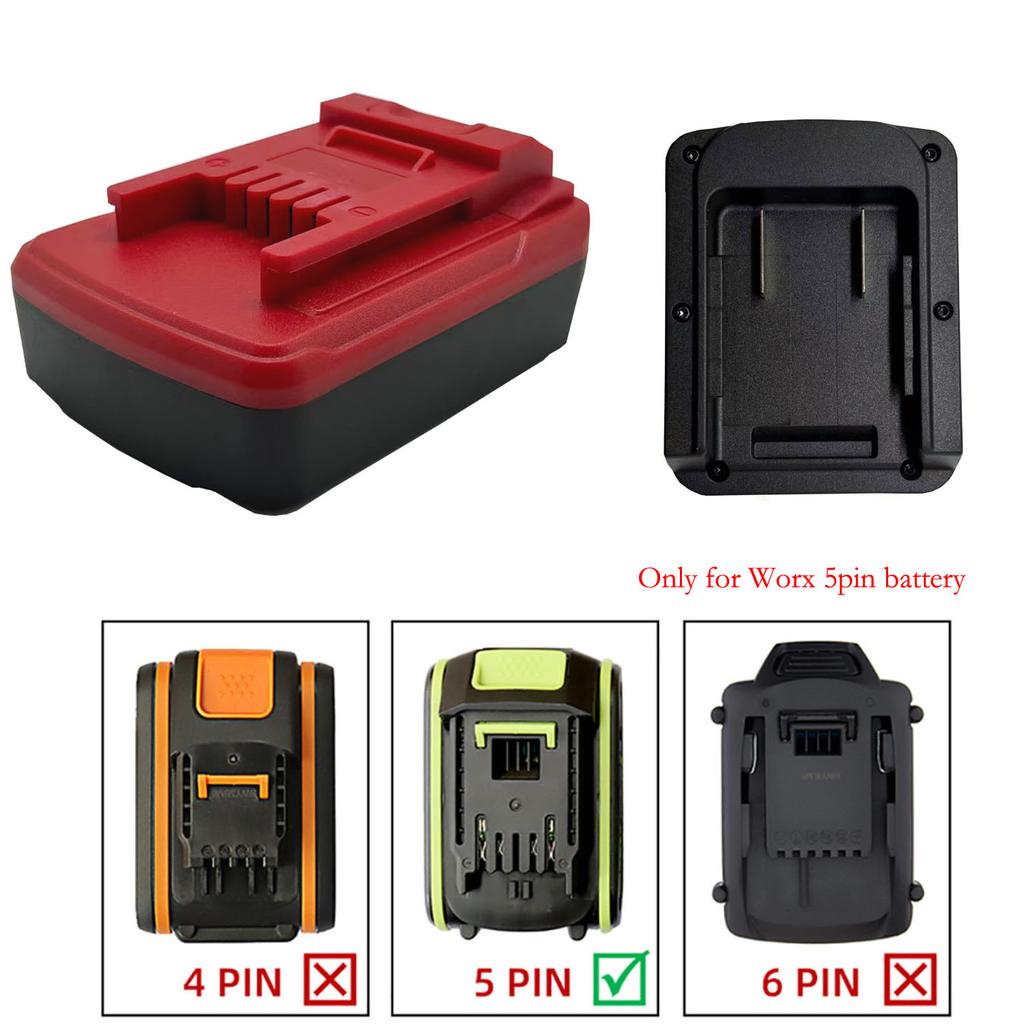Adapter battery converter for Worx WA3593 WA3595 lithium ion battery fits For Power X Change 18V For Power tools