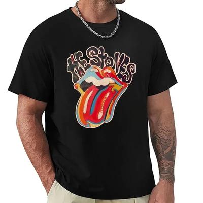 T-shirt de rue unisexe d'été 2023 T-shirt des Rolling Stones T-shirt streetwear vintage personnalisé pour unisexe et femme T-shirt unisexe Harajuku