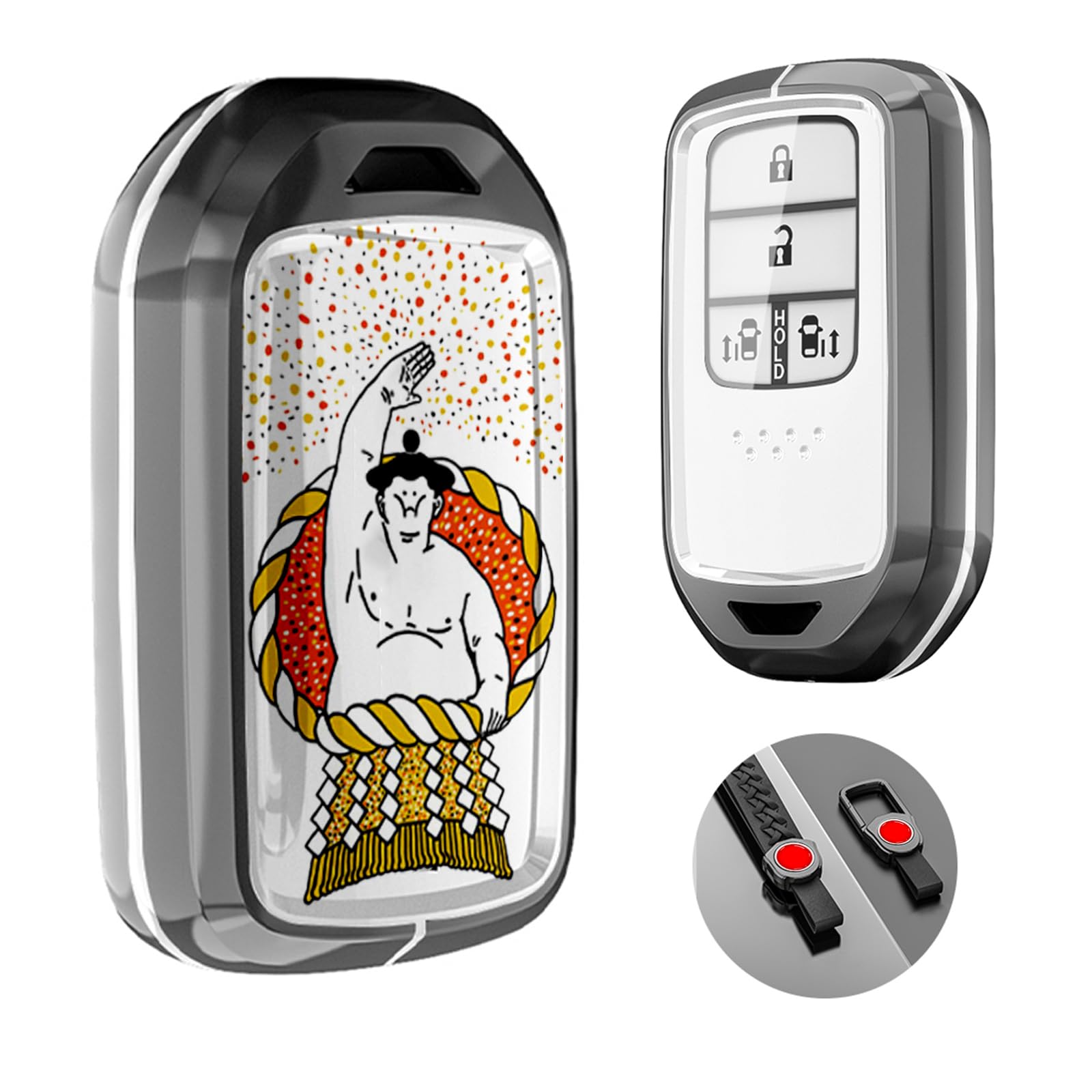 

Чехол для смарт-ключа для Honda с кнопками бесключевого доступа для Honda Civic Accord Fit Pilot. Изготовлен из высококачественного ТПУ и с японским этот модный смарт-ключ белый