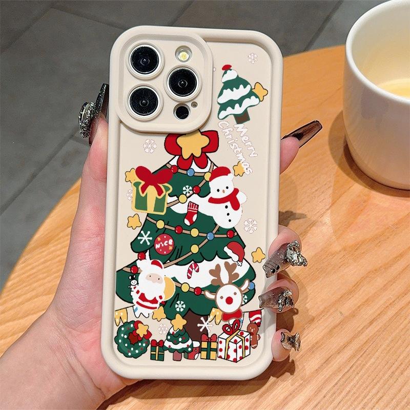 INS wind Christmas tree decoration iPhone11/12 iPhone case 13/14/15 anti-drop shock absorption 16ProMax