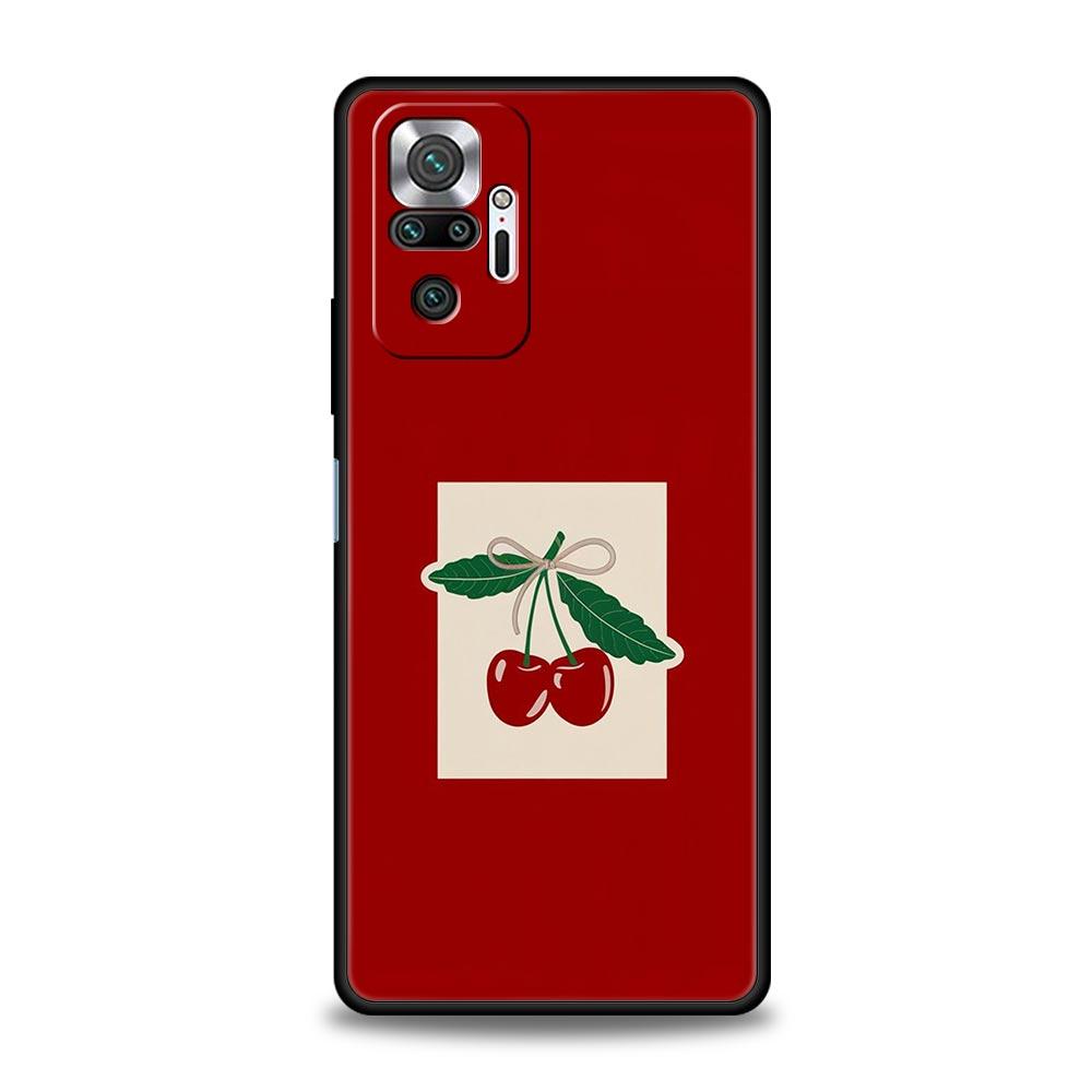 

Red Cherry Phone Case For Xiaomi Redmi Note 15 14 13 12 4G 9 10 11 Pro Plus 5G 14C 13C 12C 10C Soft TPU Cover Redmi Note 14Pro 5G