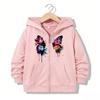 Abbigliamento Bambini Felpa con Cappuccio e Zip Divertente Casual Farfalla Lettera Felpe con Cappuccio Giubbotti Ragazzi Ragazze Y2K Felpa con Zip Felpe con Cappuccio