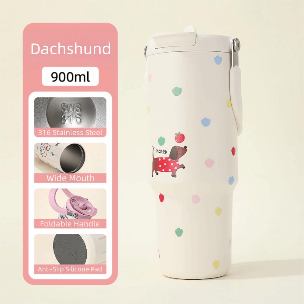 

Insulation Straw Insulated Cup Stainless Steel Straw Ton Cup Straw Cartoon Water Bottle Student Style 1