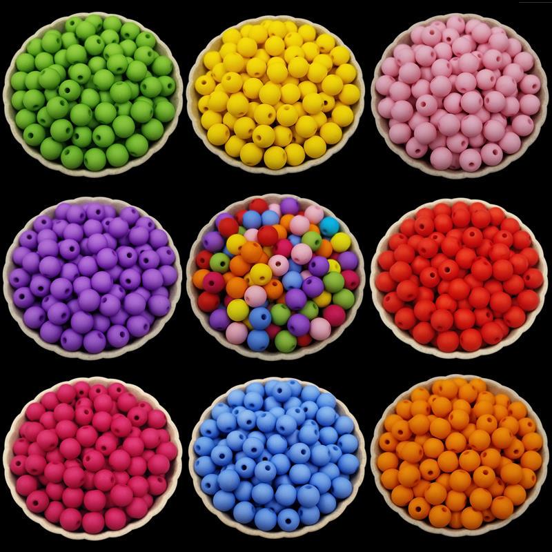 

40/80/100/200 шт., однотонные ручные аксессуары, однотонные акриловые матовые круглые бусины, акриловые бусины «сделай сам», для браслетов, ожерелий, изготовления ювелирных изделий
