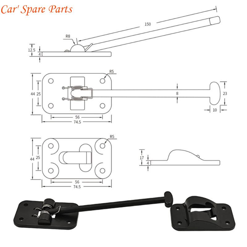 Y4UA 6Inch Door Holder Catch for Trailer Campers Replacement T-Style Door Hold Hook Plastic Catch Holder