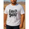 European Size Men's Liquid Drip Print T-Shirt - Short & Long Sleeve Casual Round Neck Tee with Dripping Letter Design