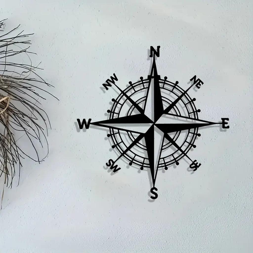 Nautischer Kompass Wanddeko Dekoration Hängendes Ornament Maritimer Stil Hauswandkunst Akzent für Wohnzimmer Büro oder Schlafzimmer