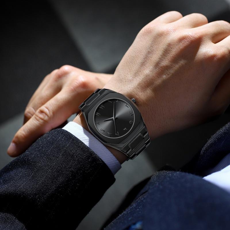 2025 Top Brand Black Men Quartz Watches for Male Clock Luxury Stainless Steel Band Fashion Men Wrist Watches Dropshipping