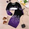 Girls Cartoon 2 Piece Outfits, Long Sleeve Crop Top + Spaghetti Strap Bodycon Dress, Colorful Floral Print Party Dress Set