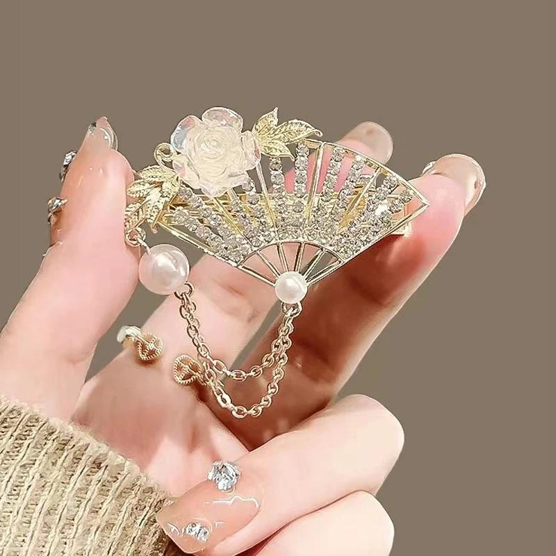 

Elegant Alloy Hairpin for Women Creative and Fashionable Side Clip Minority Duckbill Clip New Hanfu Headpiece Flower Hair Clip