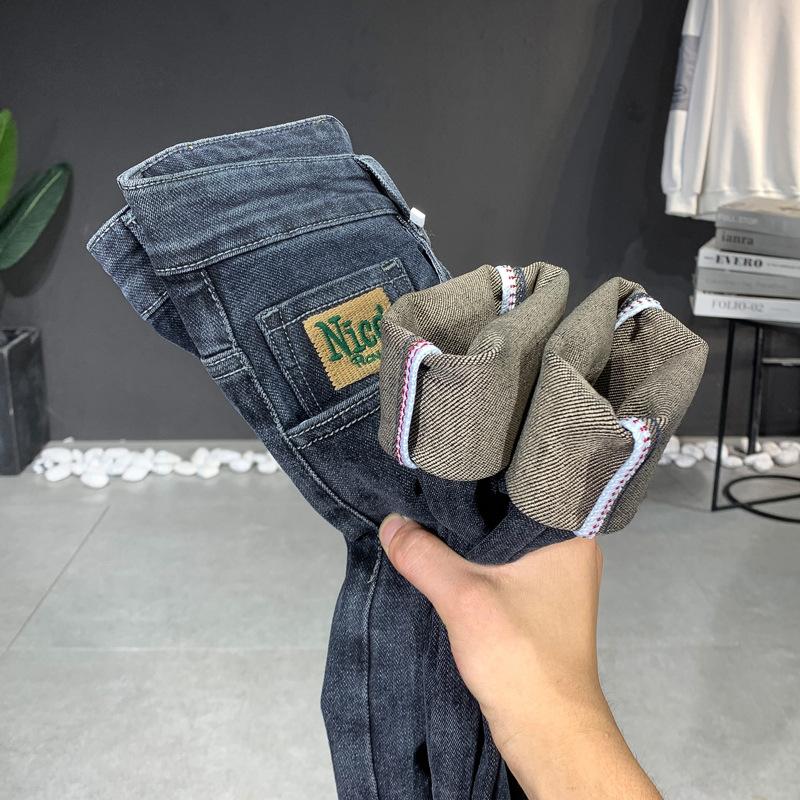 Jarní a podzimní běžné pánské strečové džíny pánské vintage malé nohy pánské kalhoty móda