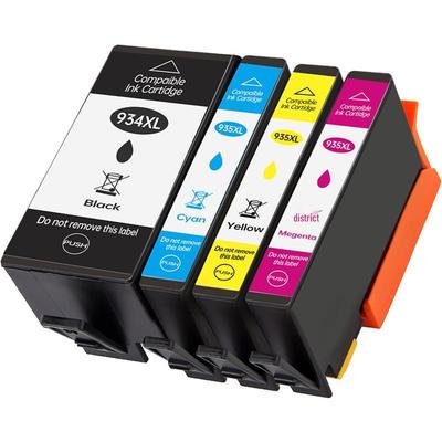 Jingcheng Compatible 934/935XL High-Yield 4-Color Ink Cartridge Set