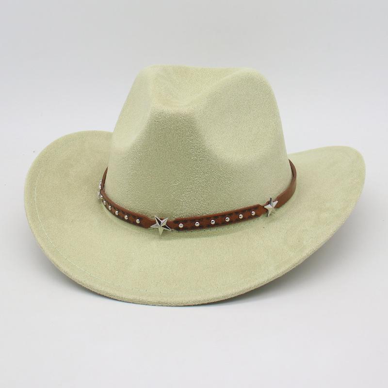 Jazz Hat Woolen Top Hat Fried Street British Style Cowboy Hat Internet Celebrity Wide Brim Concave Simple Styling Lady